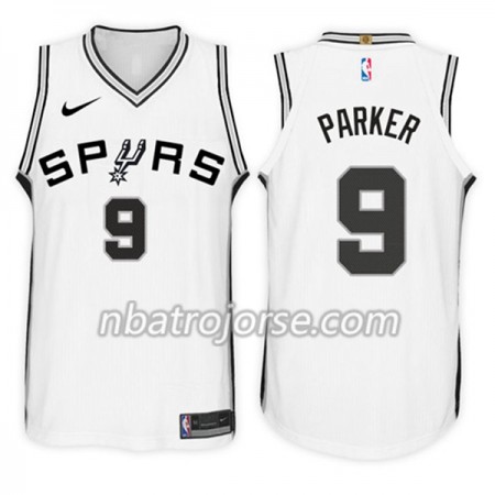 Män San Antonio Spurs Tröja Tony Parker 9 Nike 2017-18 Vit Swingman Män San Antonio Spurs Tröja Tony Parker 9 Nike 2017-18 Vit Swingman
